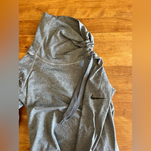 Nike Pro Dry Fit Grey Drawstring CowlNeck Pullover - Picture 2 of 4
